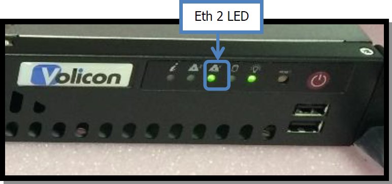 Figure 6.8. Right face of the Volicon Scout – Eth 2 LED indicator showing connection